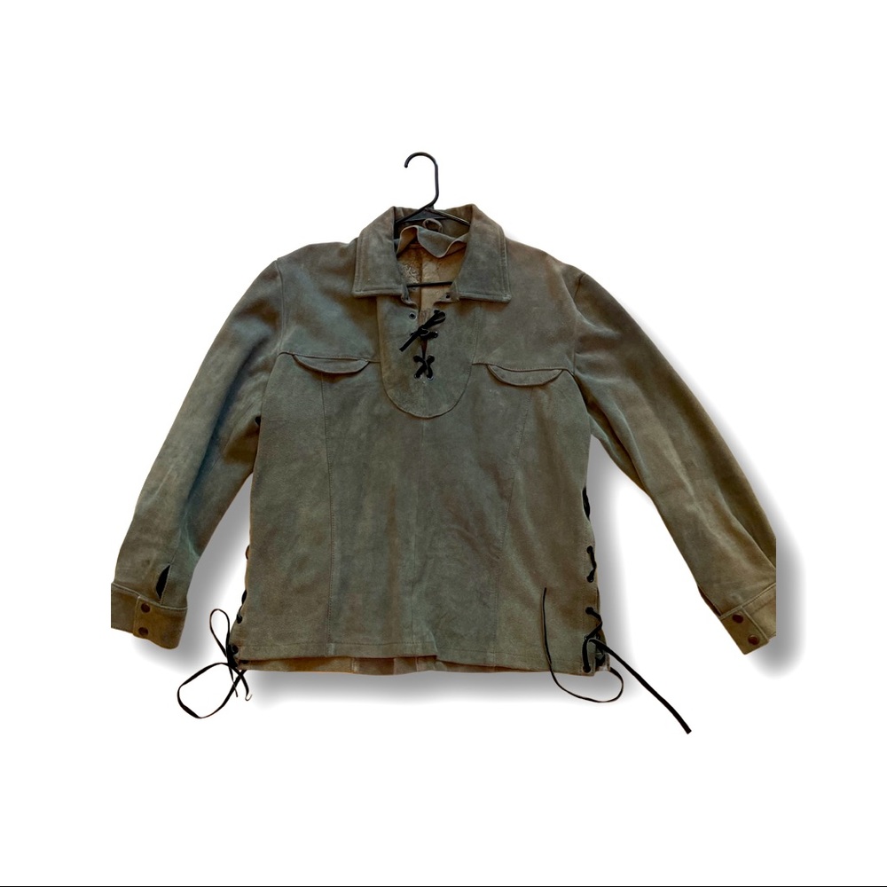 Vintage suede mens long sleeve shirt!